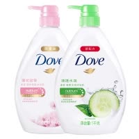 多芬(Dove)樱花甜香滋养美肤沐浴乳1000G+多芬清透水润清爽水润沐浴乳1000G[联合利华]
