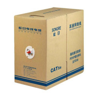 超五类网线 工程无氧铜线芯 CAT5e类非屏蔽网线 0.5芯*8 国标包检 灰色305米 单位:箱