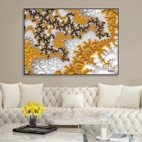 富安娜轻奢壁画抽象卧室床头壁画装饰画横版竖版酒店现代简约挂画单幅原生之界