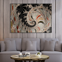 富安娜轻奢壁画抽象卧室床头壁画装饰画横版竖版酒店现代简约挂画单幅原生之界