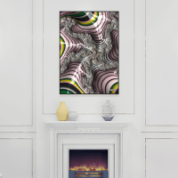 富安娜轻奢壁画抽象卧室床头壁画装饰画横版竖版酒店现代简约挂画单幅原生之界