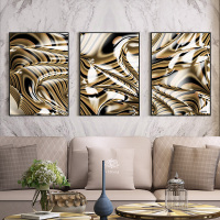 富安娜墙壁画现代简约客厅挂画装饰画客厅沙发背景墙挂画北欧轻奢璀璨50*70三幅装