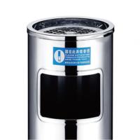 [苏宁]豪华不锈钢圆形垃圾桶 立式烟灰户外果皮箱带内桶1.2mm厚 25*25*61