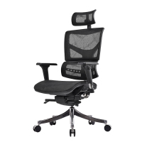 欧宝美人体工学电脑椅老板经理时尚休闲可躺办公转椅-黑框黑网L1