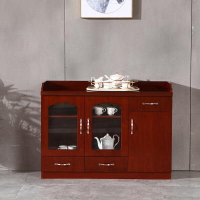 欧宝美简约茶水柜油漆文件柜书柜矮柜餐边柜厨房备餐柜 三门