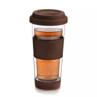 花色优品 格拉斯杯 防滑硅胶双层玻璃杯SCP（个）