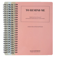 得力(deli)LA560-05螺旋本线圈本A5记事本60页学生笔记练习本子办公文具 10本装