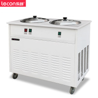 乐创 商用炒冰机 手动炒酸奶机 圆平双锅雪花酪泰式炒冰机双锅单压炒沙冰