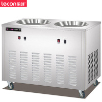 乐创 商用炒冰机 手动炒酸奶机 圆平双锅雪花酪泰式炒冰机双锅双压炒沙冰