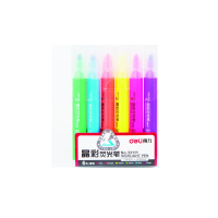 得力(deli)6色荧光笔考试复习重点标记笔 手帐可用水性记号笔6支/盒33111 1盒装 彩色