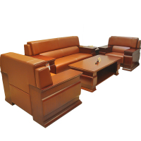 鸿业盛大FSS-938皮艺沙发4人位办公沙发接待会客4人位沙发办公室家具4人位沙发办公沙发1+1+3