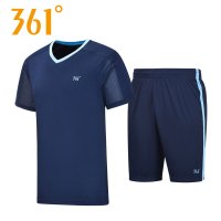 361度男装套装 2018夏季新款潮流拼接休闲运动套装