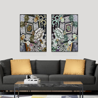 富安娜墙壁画现代简约客厅挂画装饰画客厅沙发背景墙挂画北欧轻奢羽鸣花开