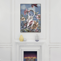 富安娜墙壁画现代简约客厅挂画装饰画客厅沙发背景墙挂画北欧轻奢羽鸣花开