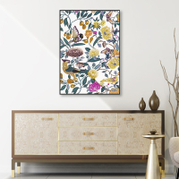 富安娜墙壁画现代简约客厅挂画装饰画客厅沙发背景墙挂画北欧轻奢羽鸣花开