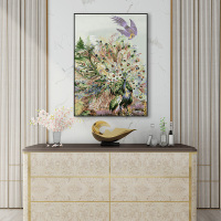 富安娜墙壁画现代简约客厅挂画装饰画客厅沙发背景墙挂画北欧轻奢羽鸣花开