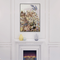 富安娜墙壁画现代简约客厅挂画装饰画客厅沙发背景墙挂画北欧轻奢羽鸣花开