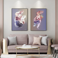富安娜墙壁画现代简约客厅挂画装饰画客厅沙发背景墙挂画北欧轻奢尘埃