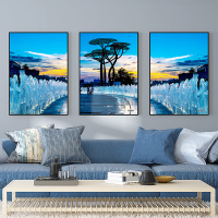 富安娜墙壁画现代简约客厅挂画装饰画客厅沙发背景墙挂画北欧轻奢尘世掠美