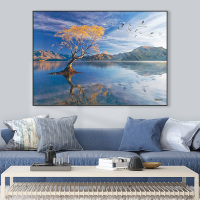 富安娜墙壁画现代简约客厅挂画装饰画客厅沙发背景墙挂画北欧轻奢水木清华