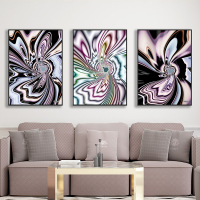 富安娜墙壁画现代简约客厅挂画装饰画客厅沙发背景墙挂画北欧轻奢流动