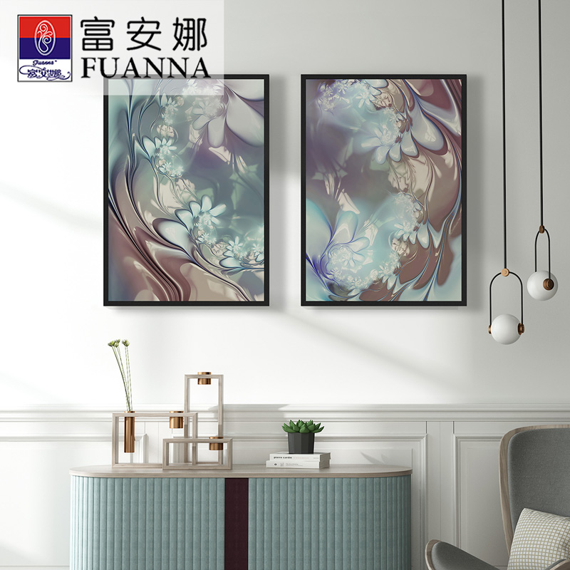 富安娜墙壁画现代简约客厅挂画装饰画客厅沙发背景墙挂画北欧轻奢原生之界高清大图