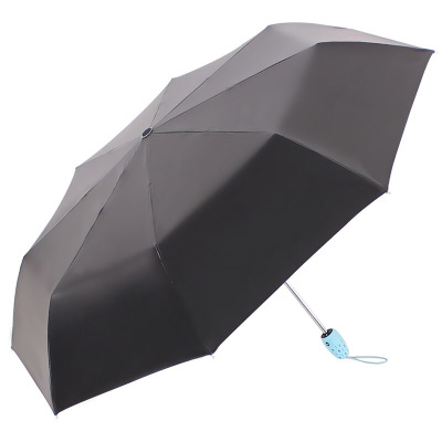 天堂伞 UPF50+自开收全遮光黑胶气球转印三折小黑伞晴雨伞太阳伞 83103