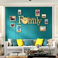 [砳石户外]北欧风时尚创意钟表 大气石英钟 We are family