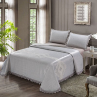 芳恩清韵蕾丝水洗床单席三件套FN-X5005/FN-X5005-1天然植物纤维+冰丝(聚酯纤维)