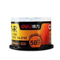 得力 3725 CD-R 刻录光碟 黑胶音乐CD刻录盘mp3光碟50片/筒