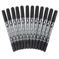 齐心(Comix)MK804 黑色小双头记号笔 0.5mm/2.0mm(10支/组)