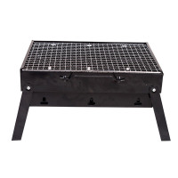 易路达 YLD-SKL-003小黑钢烧烤炉 家用便携BBQ全套碳烧烤架炭烤炉子 35*41*20cm 黑