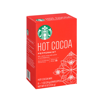 [清新薄荷味]星巴克(Starbucks)薄荷味热可可粉 巧克力冲饮 226g/盒 冲调饮品 进口食品 美国进口