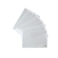 J齐心(Comix) A1707 办公文具10个装 A4时尚透明按扣袋文件袋