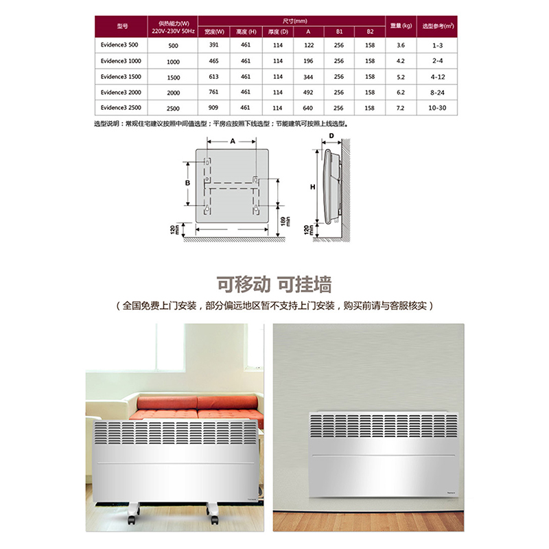 法国赛蒙Thermor EV3-2000w 电采暖器暖风机 法国原装白色 (单位:台)高清大图