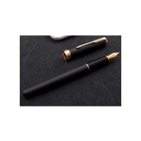 派克(PARKER)2015卓尔磨砂黑杆金夹墨水笔 商务送礼签字笔