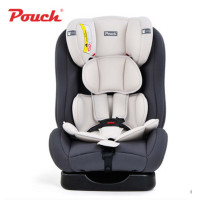 pouch婴儿安全座椅0-4-6岁新生儿宝宝便携式儿童安全座椅汽车专用座椅双向安装 太空灰