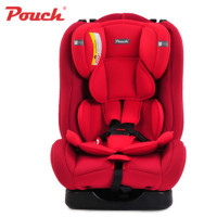 pouch婴儿安全座椅0-4-6岁新生儿宝宝便携式儿童安全座椅汽车专用座椅双向安装 火焰红