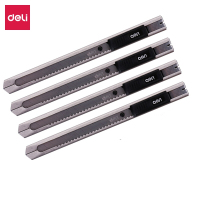 得力(deli)5把装金属小号美工刀自动锁裁纸刀 银色2058(七包服务)