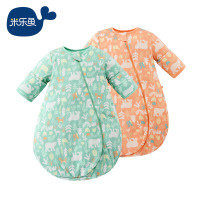 米乐鱼 婴儿睡袋宝宝新生0-3-12个月防踢被双层针织布宝宝春秋一体儿童四季通用