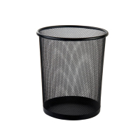 得力(deli) 小号圆纸篓 9188 金属丝网喷塑工艺 黑色
