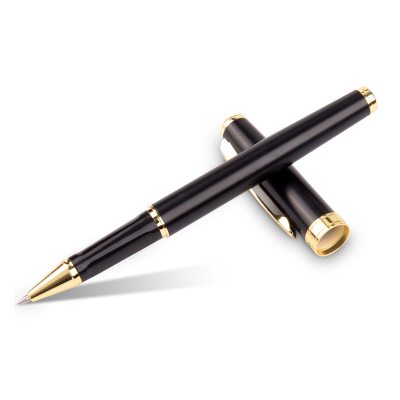 得力 S86 签字笔0.5mm黑色 签字笔礼品笔金属中性笔中性笔黑色水笔