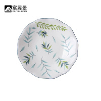 富昱景 手绘北欧景德镇家用盘子菜盘创意西餐盘子碟子欧式创意陶瓷餐具套装 9.8英寸