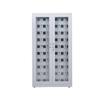 鸿业盛大60格手机柜配4轮定制版铁皮柜不可充电档案柜办公资料柜铁柜子员工柜办公柜带锁储物柜960L*350W*1800H