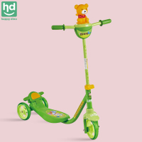 小龙哈彼(HAPPYDINO)儿童滑板车脚踩式刹车耐磨透明车轮 脚踩刹车-卡通绿色