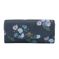 COACH 蔻驰 奢侈品 女士黑色印花皮革长款钱包钱夹