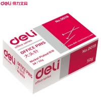 得力(deli)得力0019大头针50G 10盒27mm小号 金属固定针3号立体裁剪定位 办公用品三针一钉