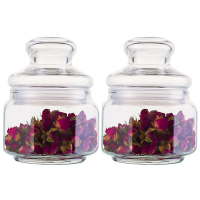 Ocean进口透明玻璃八角密封罐玻璃盖防潮茶叶糖果干果瓶350ML2只