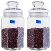 Ocean进口透明玻璃八角密封罐玻璃盖防潮茶叶糖果干果瓶780ML2只