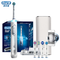 欧乐B(Oralb)电动牙刷 成人3D声波震动智能牙刷(自带刷头*5+充电旅行盒)白色 iBrush9000 Plus